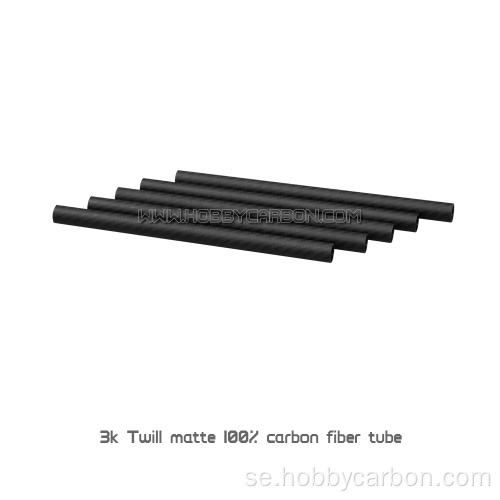 3K Twill Pure Carbon Fiber CRFP-rör